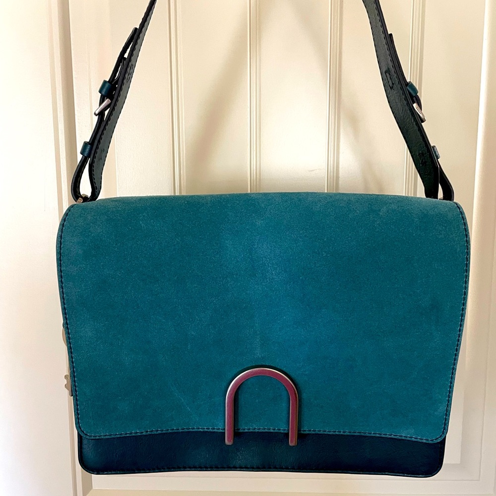 Fossil Teal Leather Shoulder Bag